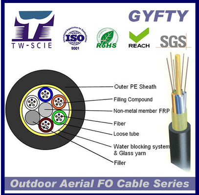 Ленты трубки GYFTY 24cores FRP кабель сети оптического волокна свободной на открытом воздухе Не-armored