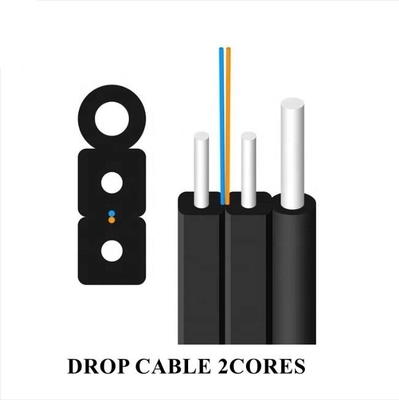 Горяче оцинкованный FTTH кабель с настраиваемой формой PE PVC LSZH HDPE куртка 0,45 мм стали