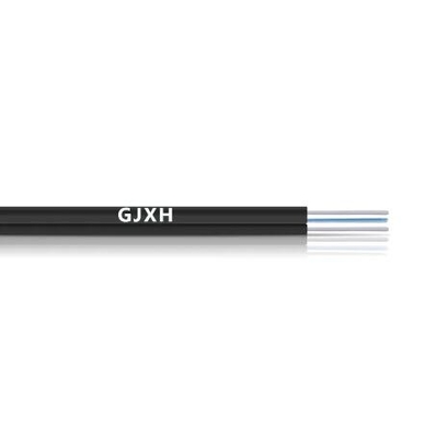 2 ядра одномодные с 2 параллельными FRP FTTH GJXH Drop Fiber Optical Cable