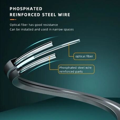 2 ядра одномодные с 2 параллельными FRP FTTH GJXH Drop Fiber Optical Cable