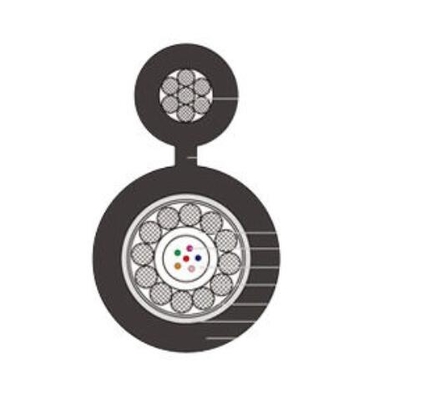 Чёрный пи пи-кофточек Внешний волоконно-оптический кабель GYXTC8A Самоподдерживающийся воздушный кабель с длиной кабеля 5 км