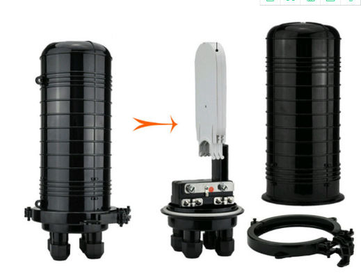 Тип черный цвет закрытия замка для канатов стекловолокна 36 ядров горизонтальный