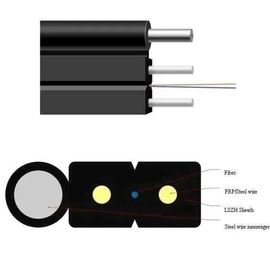 Кабель падения стекловолокна SM FTTH члена прочности стали оболочки 2*0.45mm LSZH наружный