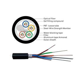 Single Loose Tube GYTA Outdoor Aerial and Duct 24 Core SM Fiber Optic Cable with Steel Wire Strength Member (Единый свободный трубный GYTA наружный антенный и проточный 24-ядерный SM волоконно-оптический кабель с прочностью стальной проволоки)