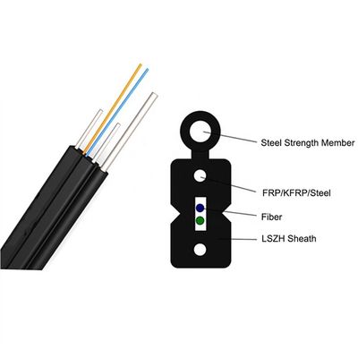 LSZH Jacketed FTTH Drop Cable с железным проводом