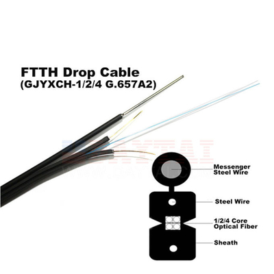 Диаграмма 8 одиночного режима ядра кабеля падения 1/2/4 GJYXCH FTTH на открытом воздухе само- поддерживая